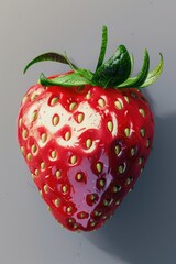 Wall Mural - Fresh strawberry on a wooden table, perfect for food and nutrition concepts