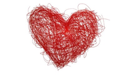 Poster - Simple drawing of a red heart on a white background, perfect for Valentine's Day cards