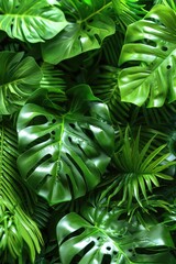 Aufkleber - A close up of vibrant green leaves. Perfect for nature backgrounds