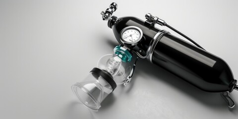 Aufkleber - A bottle with a clock attached to it. Suitable for time management concepts