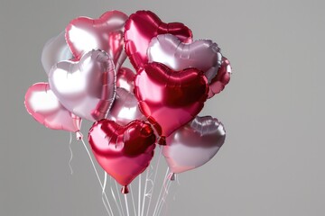 Aufkleber - A bunch of heart-shaped balloons perfect for celebrations and events