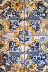 Aufkleber - Detailed shot of a decorative tile on a wall, suitable for interior design projects