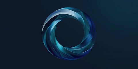 Poster - A simple blue circular object on a dark black background. Suitable for graphic design projects