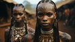 Portrait of a tattooed African tribal couple