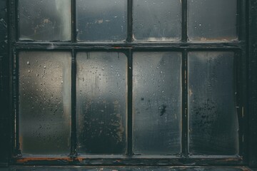 Poster - Raindrops on a window, suitable for weather-related designs