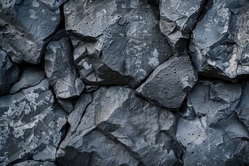 Poster - Detailed black and white photo of a rock wall, perfect for architectural or nature-themed designs
