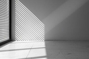 Poster - A monochromatic image of a window with closed blinds. Suitable for various design projects