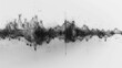 Abstract black sound wave pattern on a white background, resembling audio frequency or seismic activity visualization