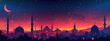Enchanted Night Sky Over a Silhouetted Cityscape Illustration