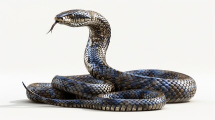 Poster - A snake with its mouth open on the ground. Suitable for nature and wildlife concepts