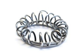 Poster - Metal coil on a white background, suitable for industrial concepts