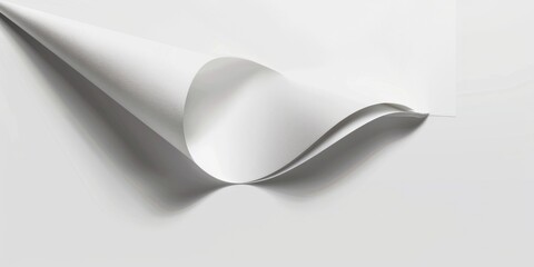 Poster - A white paper sheet with a unique curved corner. Suitable for various design projects