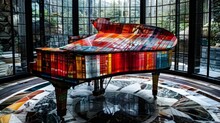 A Grand Piano, Colorful,, Generated With AI