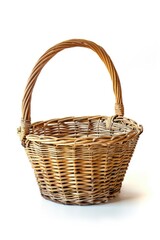 Aufkleber - A simple wicker basket on a clean white background. Suitable for various concepts and designs