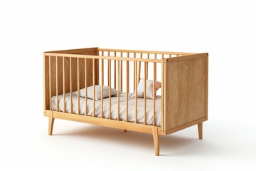 Poster - Isolated white baby cot