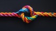 Together, diverse teamwork strength support unity communicate team rope connect partnership , Empower power cooperation background color concept symbolizing the power and strength community. pride