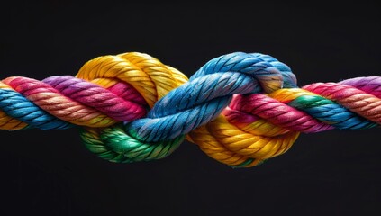 Together, diverse teamwork strength support unity communicate team rope connect partnership , Empower power cooperation background color concept symbolizing the power and strength community. pride