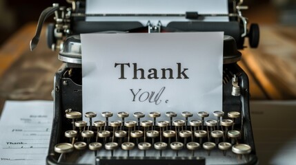 Poster - A Vintage Typewriter Expressing Thanks