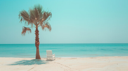 Wall Mural - palm tree on the beach