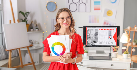 Sticker - Portrait of female interior designer in office