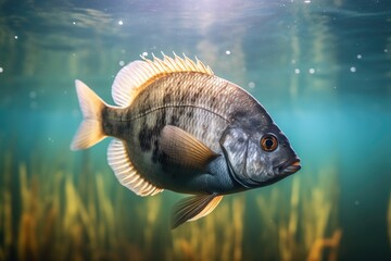 Bluegill fish closeup view