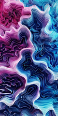 Wall Mural - vibrant digital waves in neon colors
