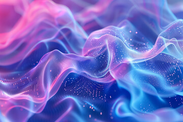 Wall Mural - vibrant digital waves in neon colors