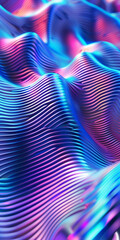 Wall Mural - vibrant digital waves in neon colors