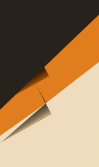 Canvas Print - Abstract geometric design with orange and black shapes on a tan background.