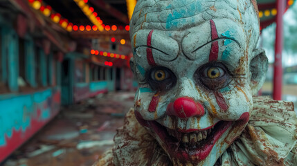 Wall Mural - Creepy Clown.   Nightmare Circus