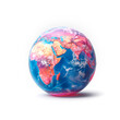 Blue and Pink Marble Globe on White Background. Generative AI