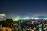 Fototapeta Na ścianę - At Night with Mount Fuji in Fujinomiya city