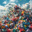 Intricate 3D rendering depicting piles of plastic waste, a stark reminder of the environmental challenges facing our planet