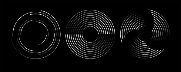 Wall Mural - speed lines in circle form. radial speed lines in circle form. black thick halftone dotted speed lin