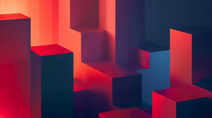 Poster - Abstract geometric shapes with vibrant hues