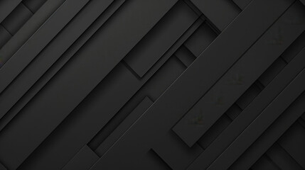 Poster - modern dark 3d wallpaper with geometric shapes and layers