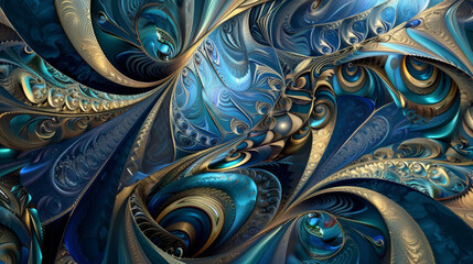 Poster - enchanting abyss of fractal swirls