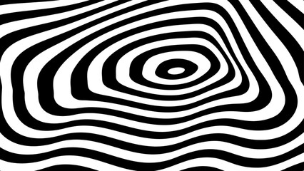 Poster - 3D Illusion in abstract psychedelic op art striped circle lines pattern. Vector illustration