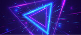 Fototapeta Młodzieżowe - Futuristic Neon Colored Triangle Background