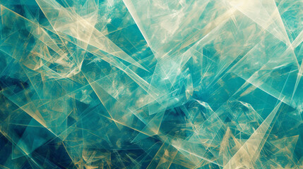 Poster - abstract blue and gold fractal background