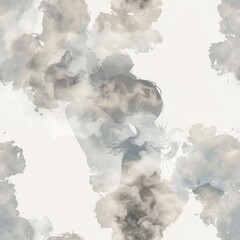 Aufkleber - A woman surrounded by smoke, perfect for artistic projects