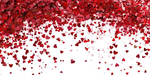 Poster - A bunch of red hearts floating in the air. Perfect for romantic designs