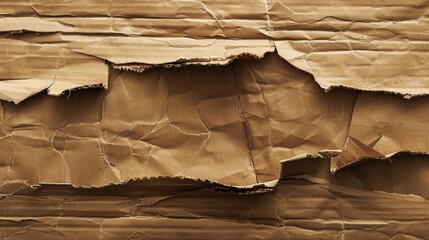 Poster - Detailed close up of a piece of brown paper. Ideal for backgrounds or textures