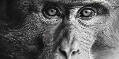Aufkleber - Close-up photo of a monkey's face, suitable for various projects