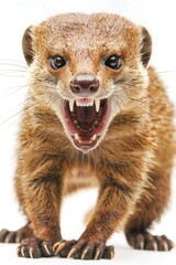 Poster - Close up of a small animal with its mouth open. Suitable for various animal related projects