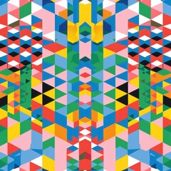 Poster - Vibrant geometric shapes in an abstract pattern. Perfect for graphic design projects