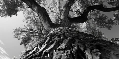Poster - A monochromatic image of a tree, suitable for various design projects
