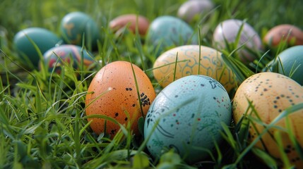 Poster - Fresh eggs in natural setting, perfect for farm or food concepts
