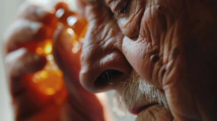Poster - Close up of a person holding a bottle, suitable for various concepts