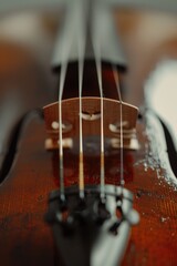 Poster - Detailed close up of a violin neck and strings, perfect for music-related designs